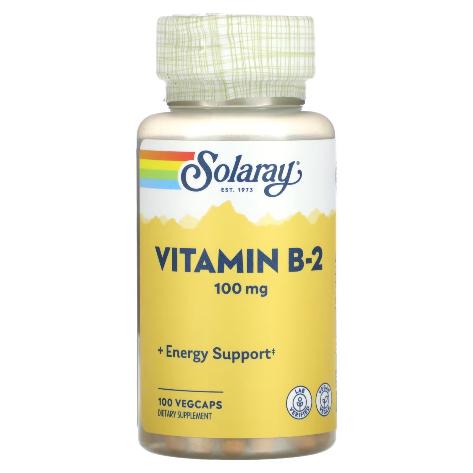 Биологически активная добавка Solaray витамин B-2, 100 мг., 100 капсул