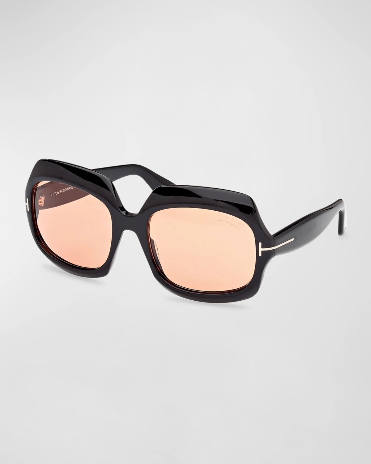 

Квадратные солнцезащитные очки из рен-ацетата TOM FORD, цвет Sblk/Brn