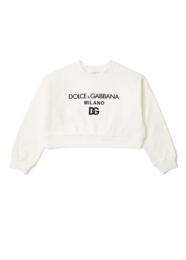 

Толстовка для девочек с белым логотипом Dolce&Gabbana