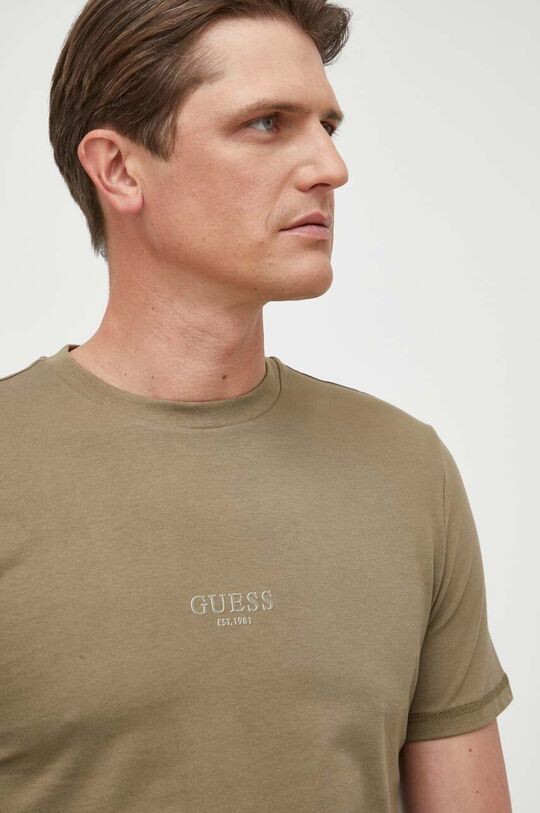

Хлопковая футболка Guess, зеленый
