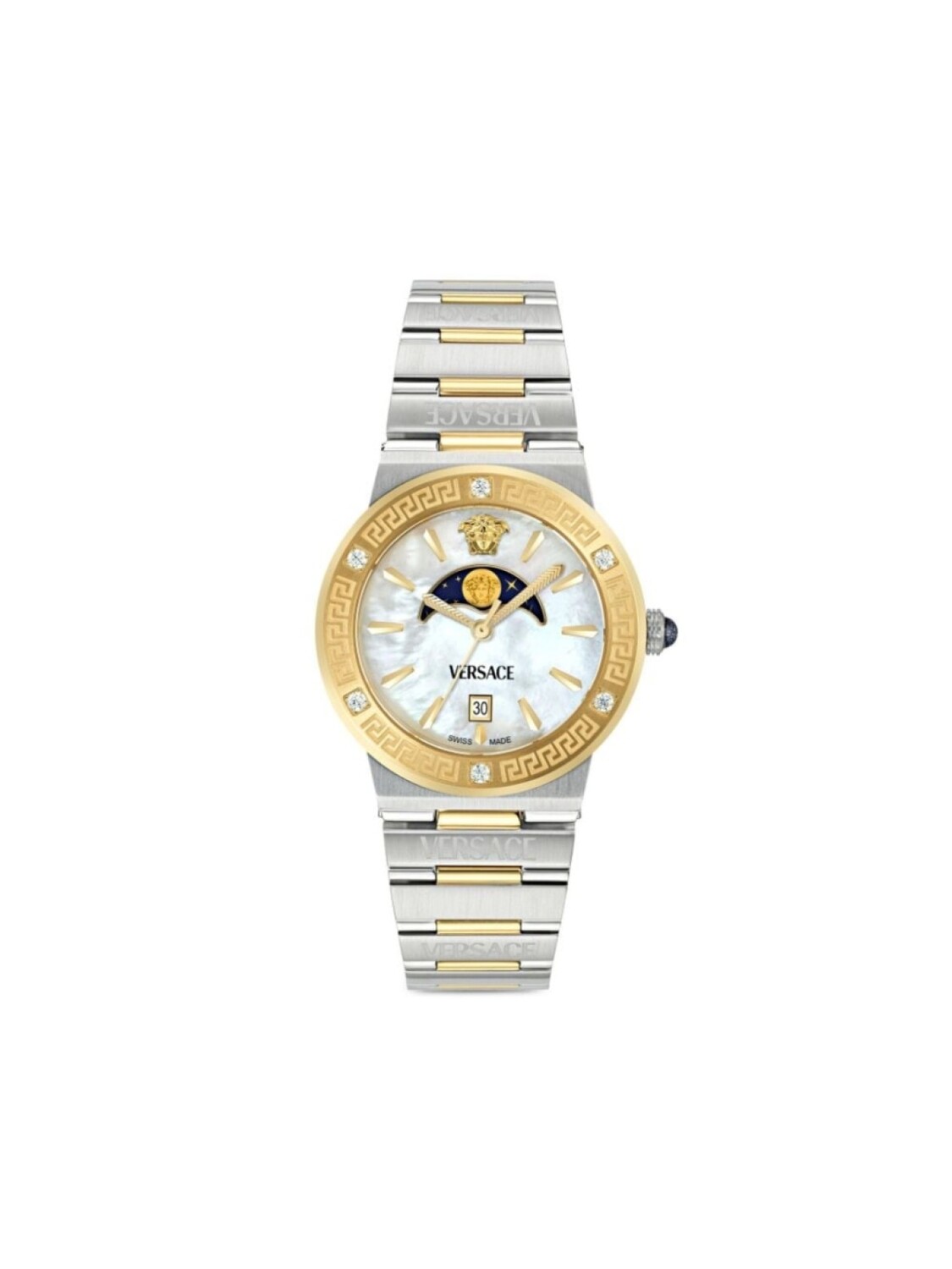 

Наручные часы Greca Logo Moonphase 38 мм Versace, белый