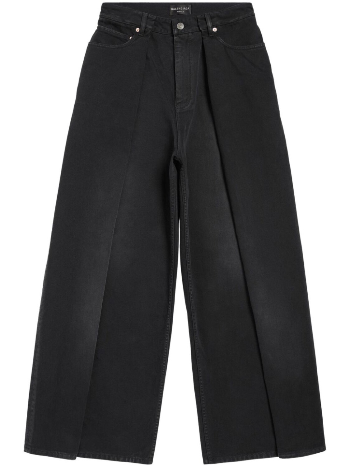 

Balenciaga folded wide-leg jeans, черный