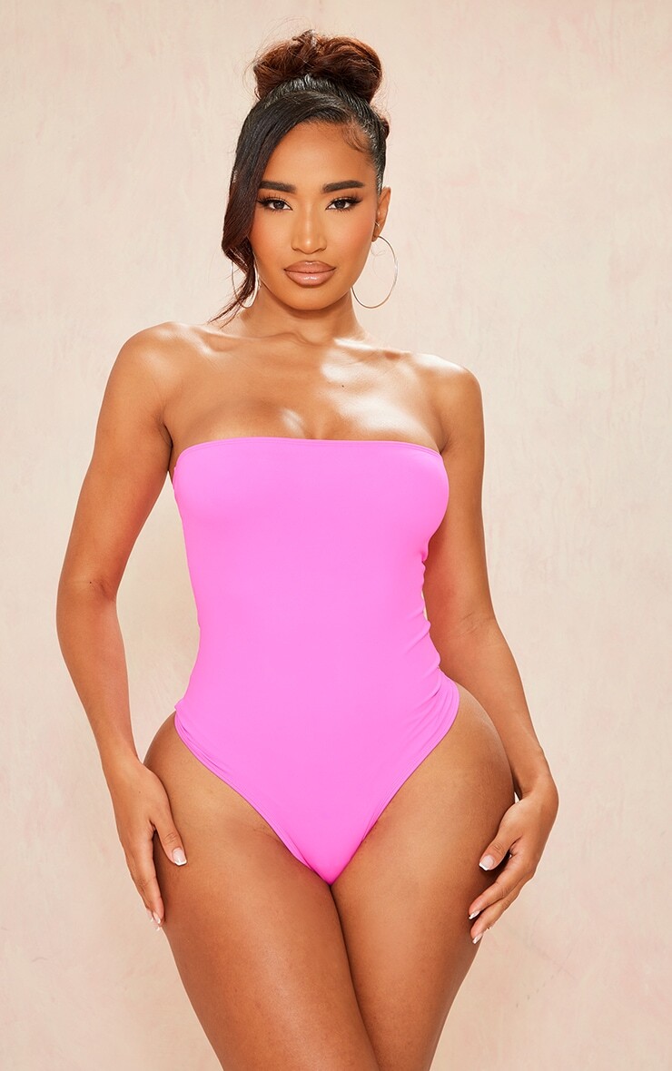 

PrettyLittleThing Мягкое бесшовное боди-бандо неоново-розового цвета