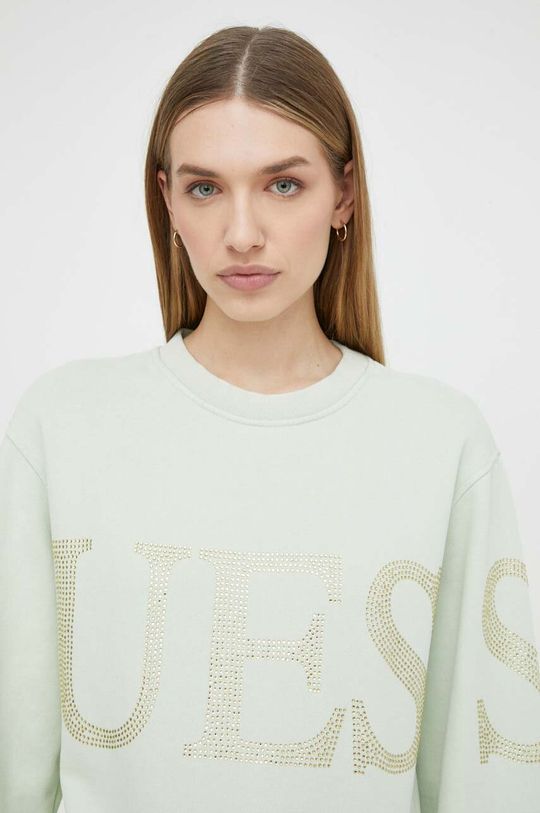 

Хлопковая толстовка Guess, зеленый