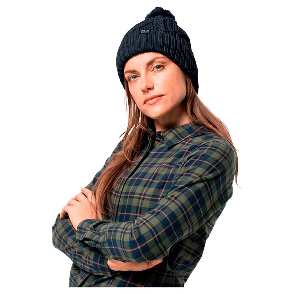 

Шапка Jack Wolfskin Stormlock Pompom, синий