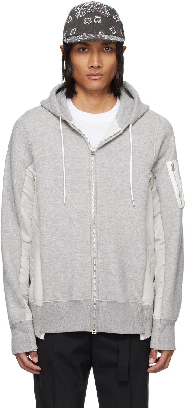 

Серый худи со вставками Sacai, цвет Gray