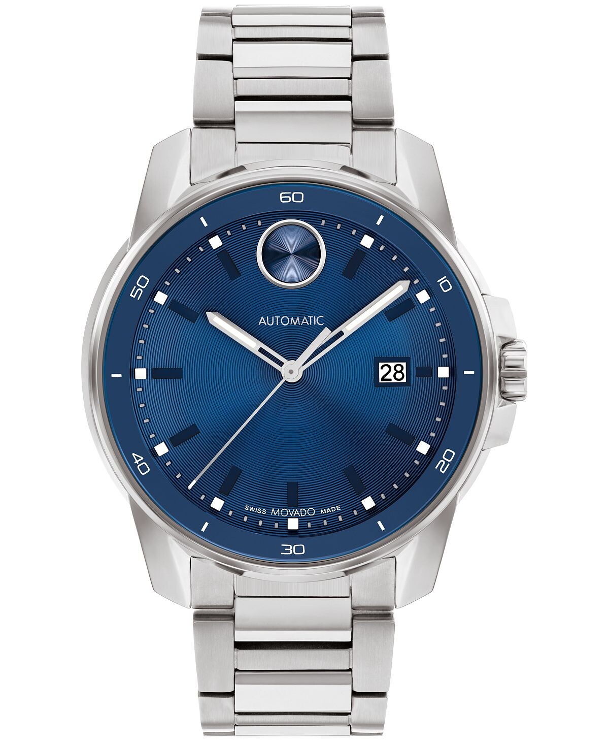 

Мужские часы Bold Verso Swiss Auto серебристого цвета из нержавеющей стали, 43 мм Movado