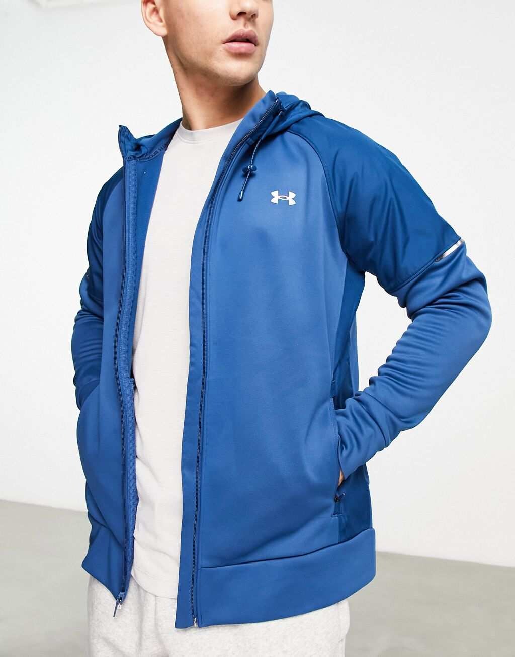 

Зимняя толстовка с молнией и полной молнией Under Armour Training Storm синего цвета