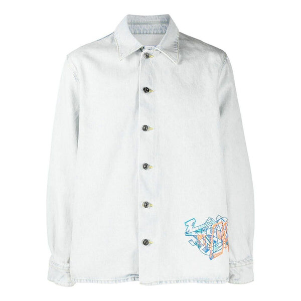 

Куртка Off-White Graffiti Denim Shirt, белый