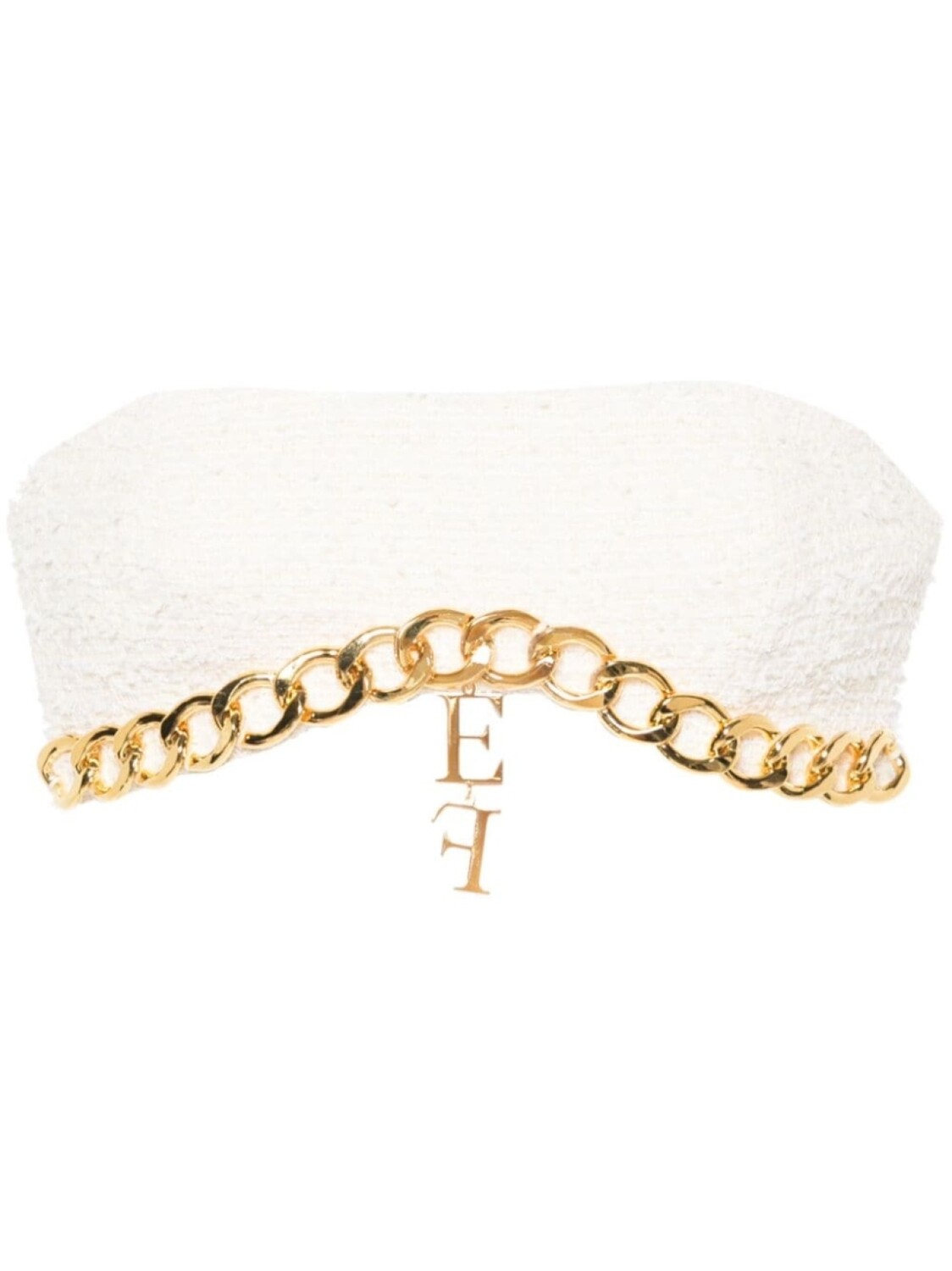 

Elisabetta Franchi укороченный твидовый топ, белый
