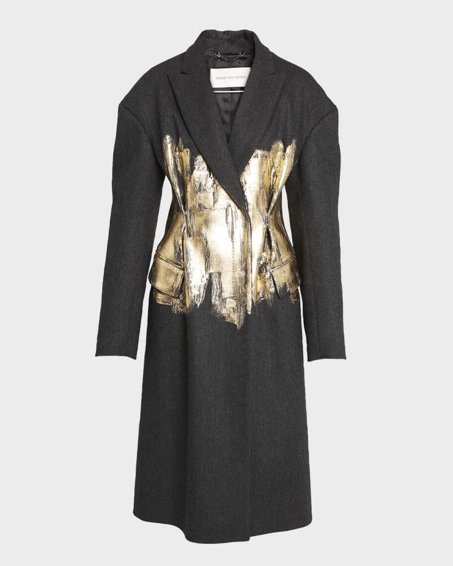 

Абстрактное шерстяное пальто Ravis Dries Van Noten