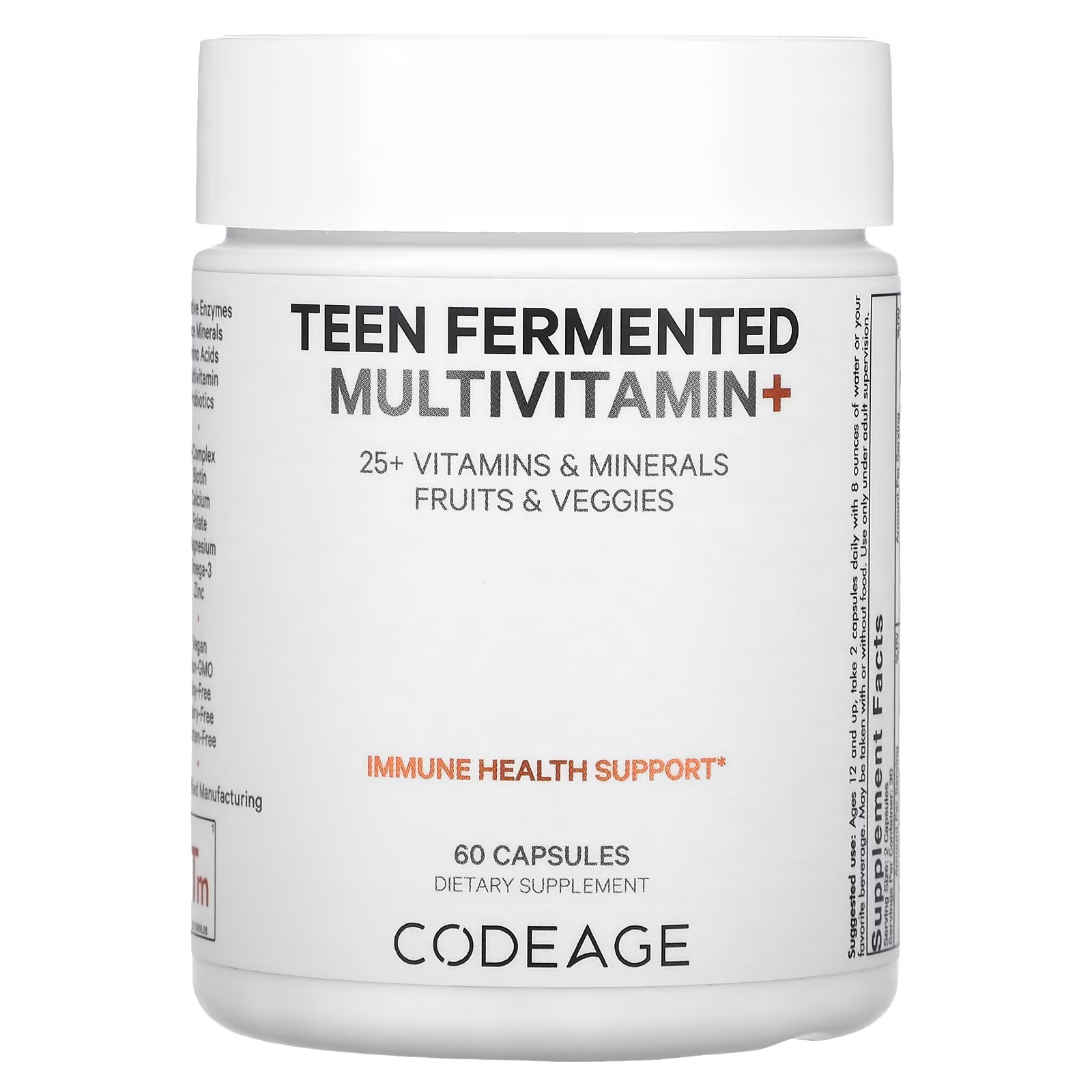 Codeage Teen ферментированные мультивитамины + 60 капсул мультивитамины для мужчин codeage 120 капсул