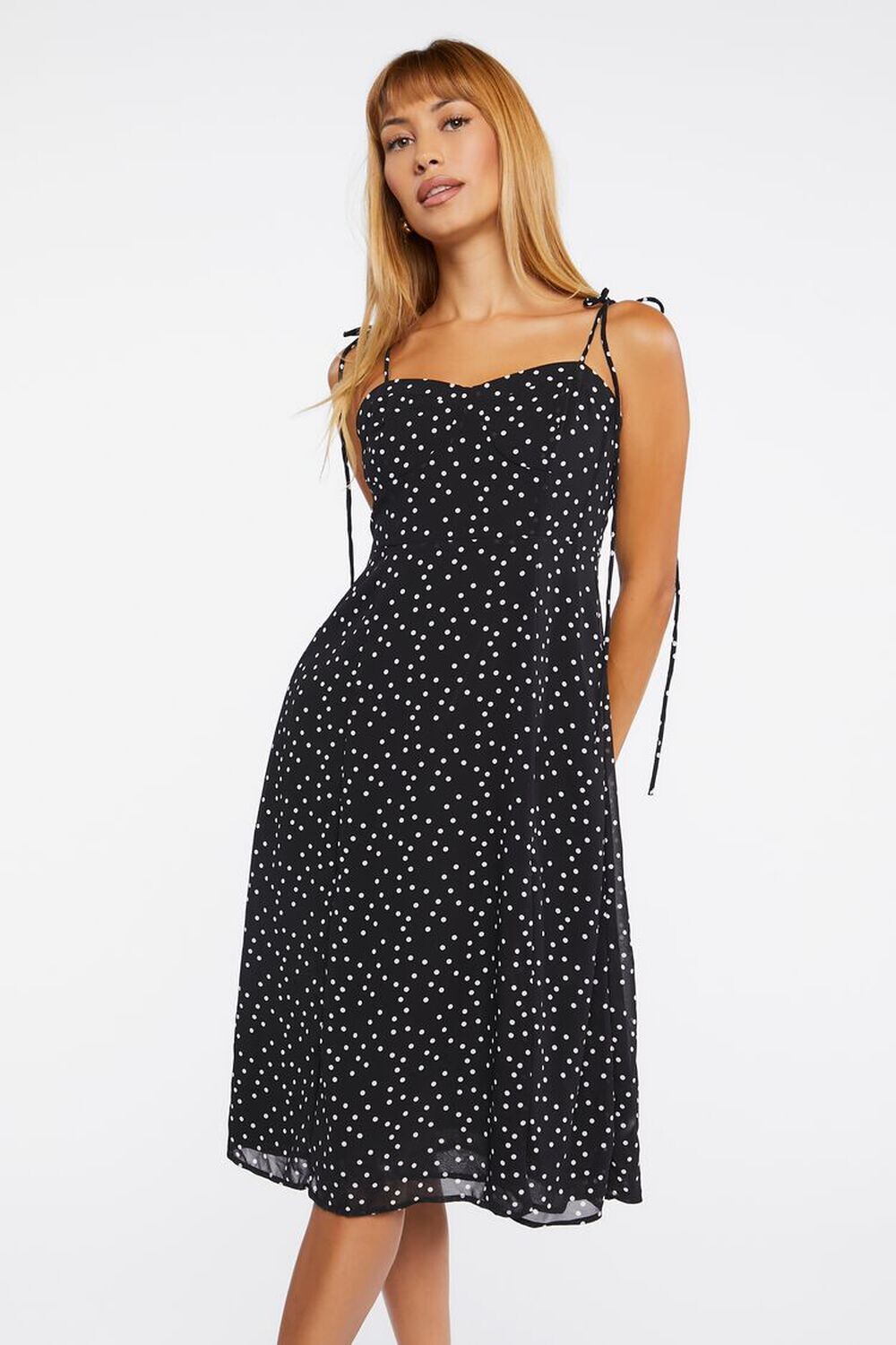 

Платье в форме сердца в горошек Forever 21, черный