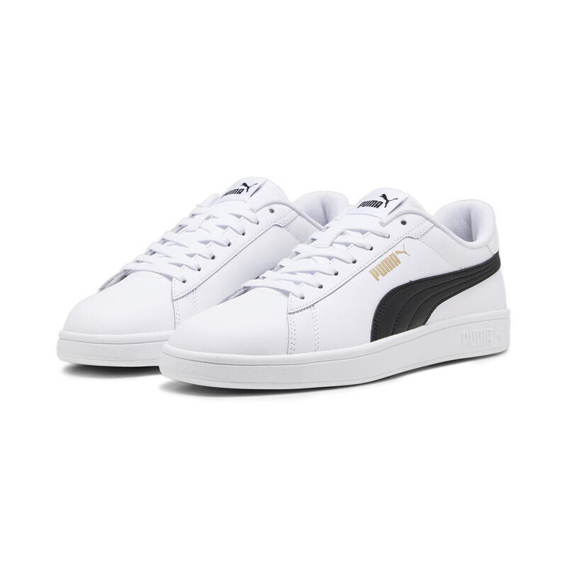 

Мужские спортивные кроссовки Puma Smash 3.0 белое черное золото