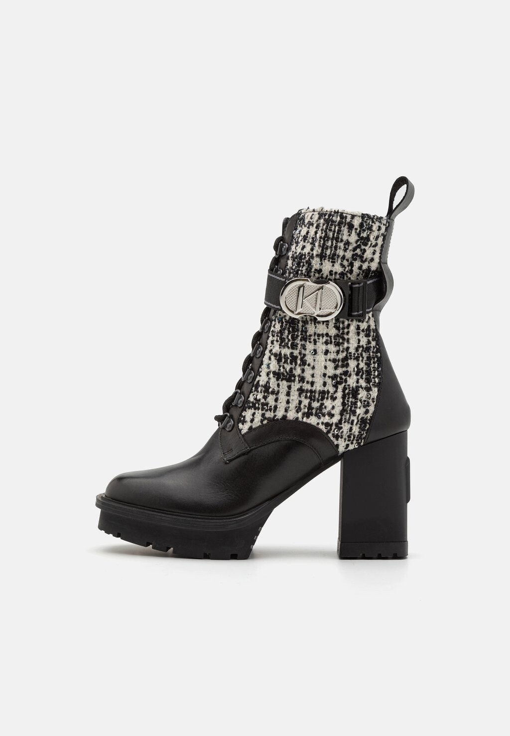 

Ботильоны на каблуке Voyage M'Gram Lace Boot KARL LAGERFELD, цвет black/white