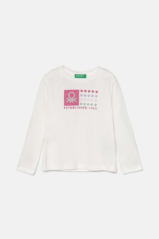 

Детская хлопковая рубашка с длинным рукавом United Colors of Benetton, белый