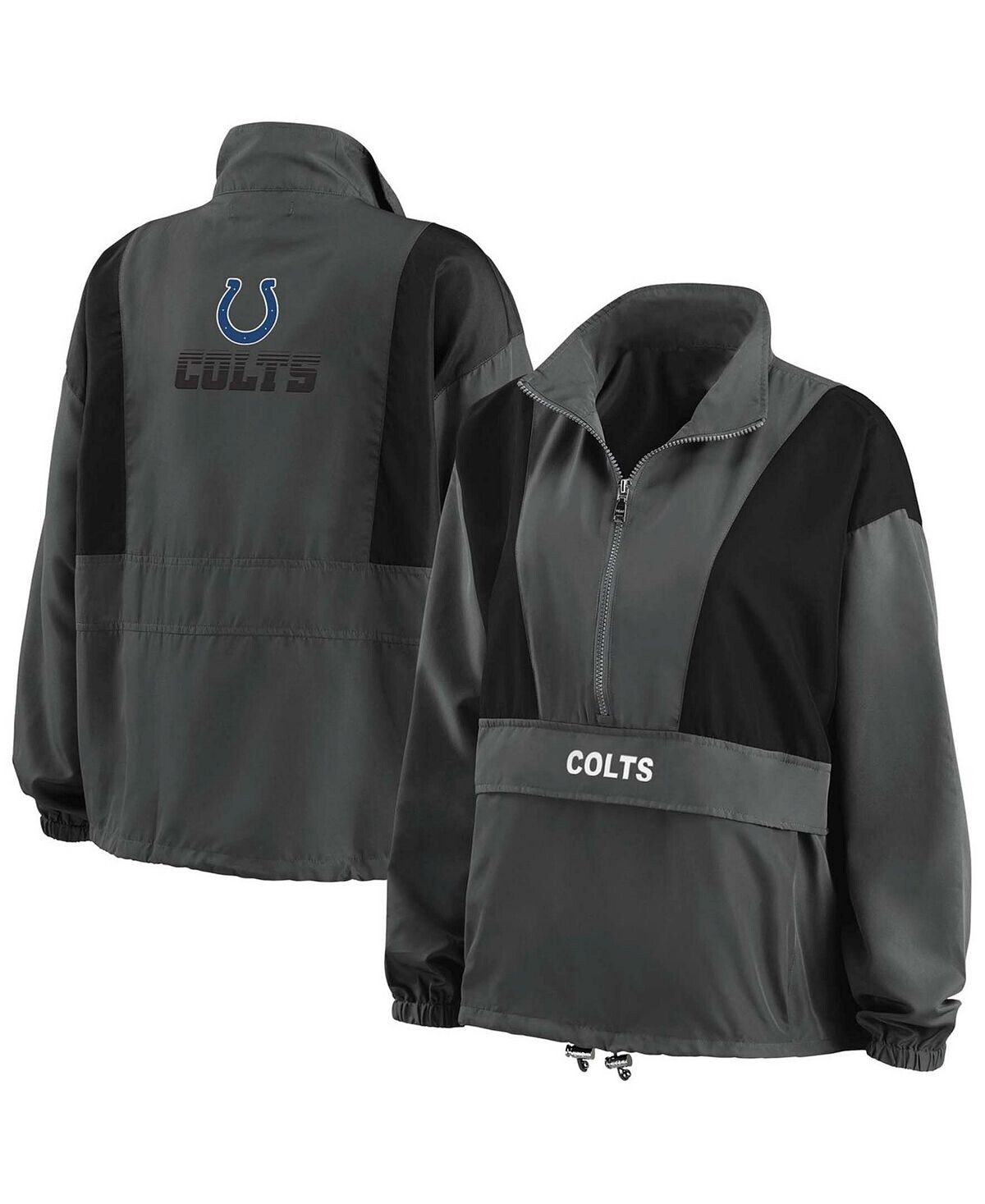 

Женская темно-серая складная куртка Indianapolis Colts Popover с молнией до половины WEAR by Erin Andrews