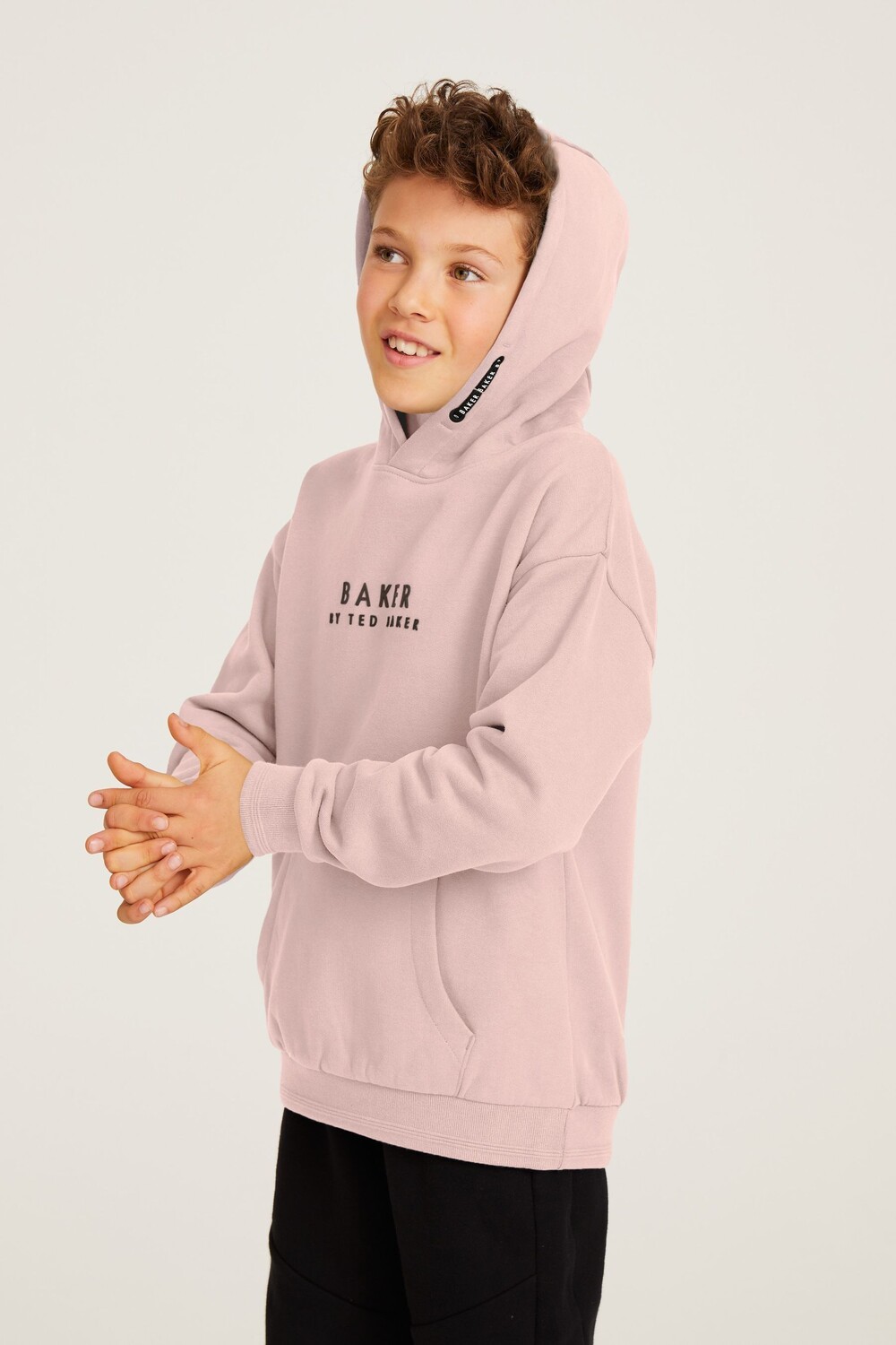 

Толстовка с капюшоном надеваемая через голову Baker by Ted Baker, розовый