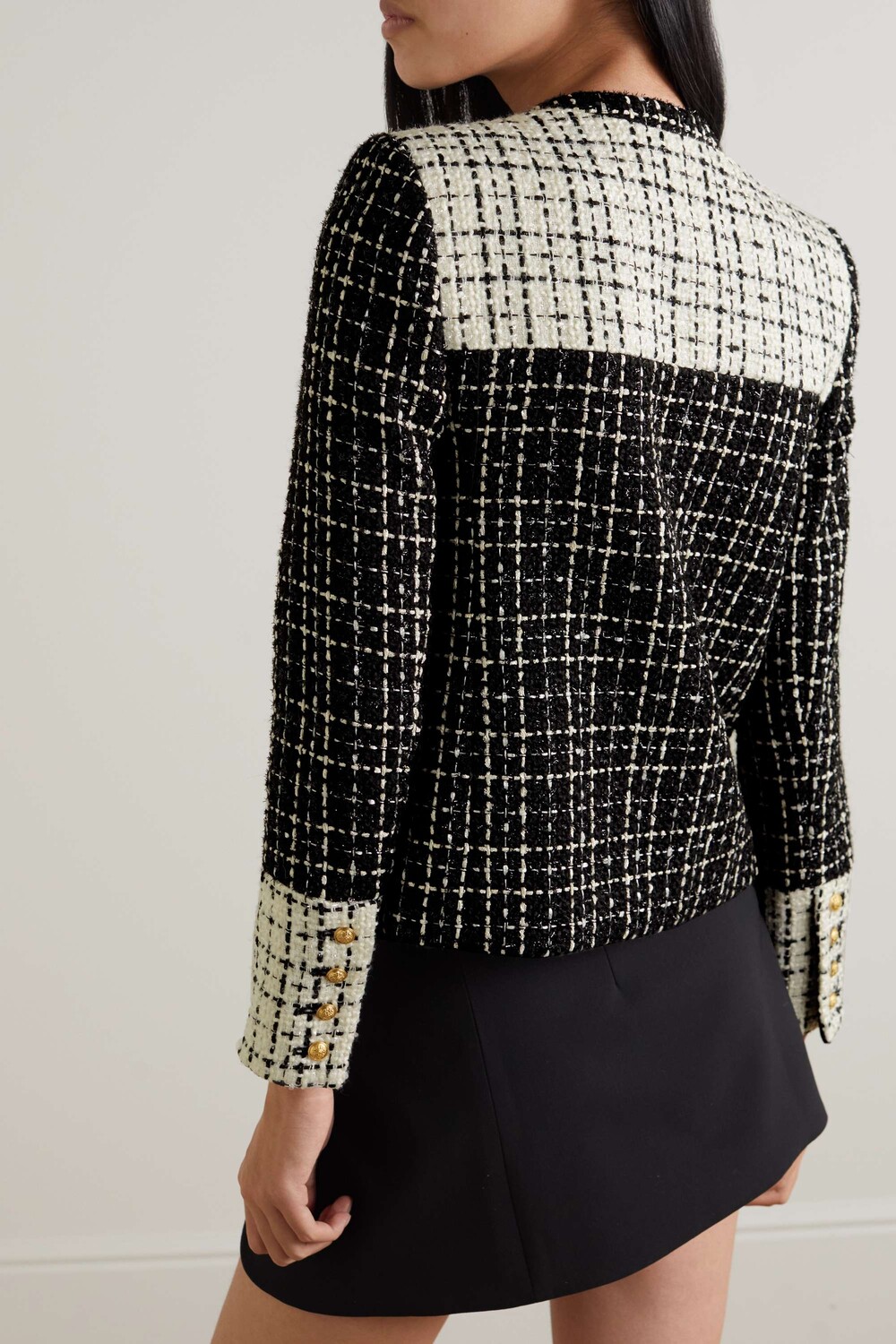 

ALICE + OLIVIA твидовый жакет Jaydn с пуговицами, черный