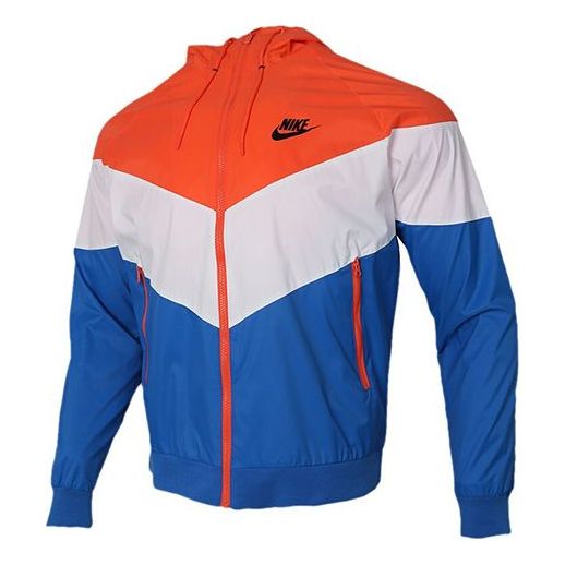 Куртка Nike Woven Windproof Athleisure Casual Sports Hooded Jacket Colorblock, цвет colorblock цена и фото