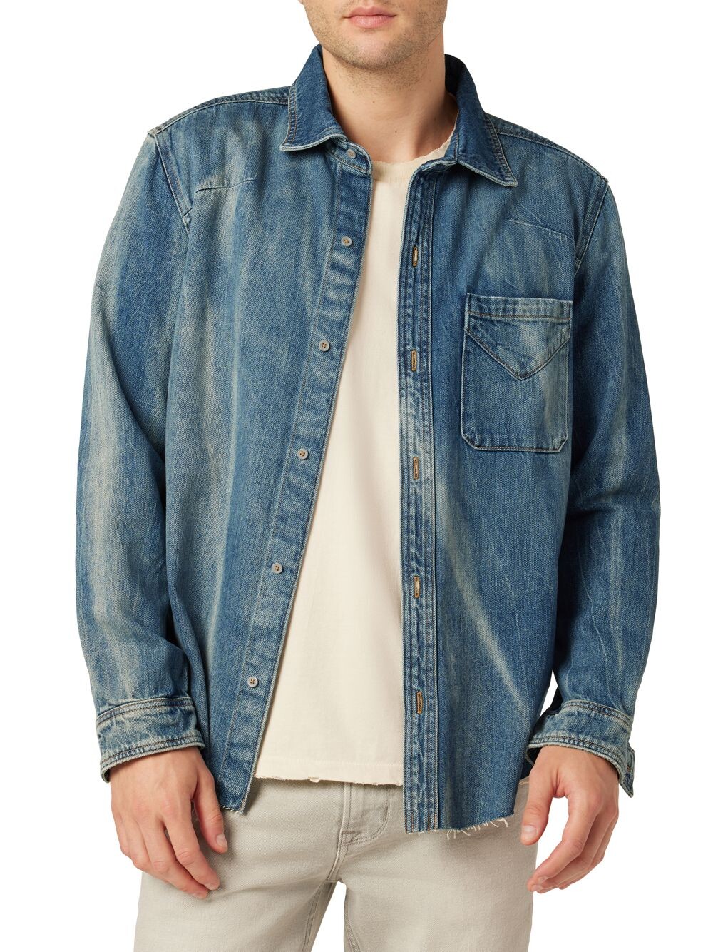 

Джинсовая рубашка на пуговицах Hudson Jeans, индиго