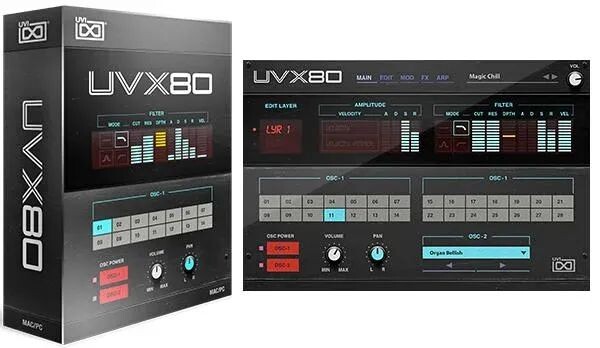 

Программное обеспечение аналогового синтезатора UVI UVX80