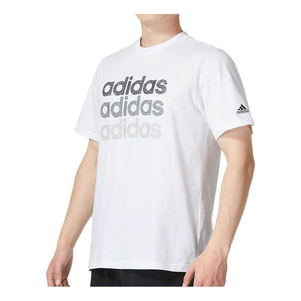 Футболка adidas Multi Linear Graphic Short Sleeve T-Shirt 'White', белый