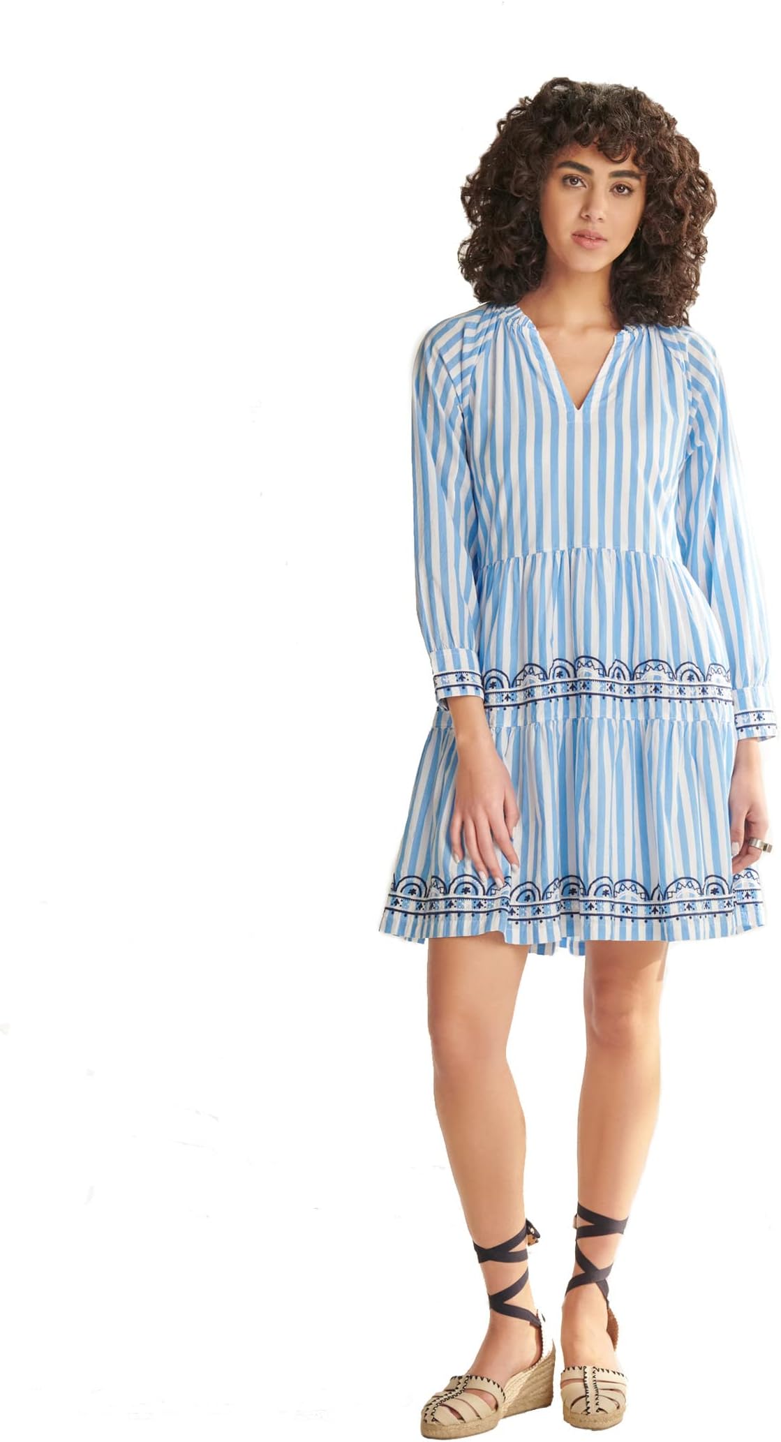 Платье Maddy Popover - Лазурные полосы Hatley, цвет Azure Stripes платье hatley maddy popover dress embroidered flowers