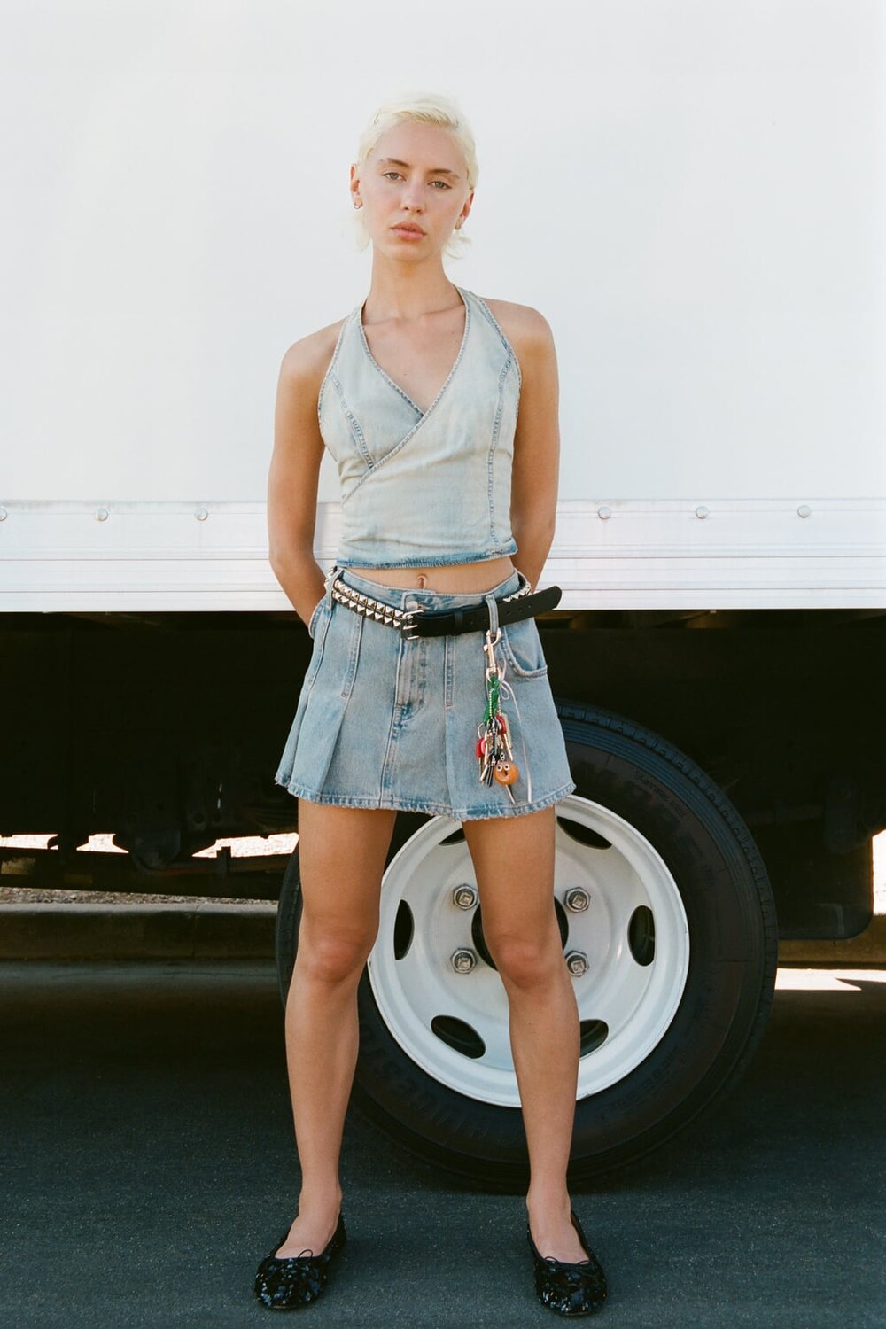 

Топ из денима trf ZARA, синий