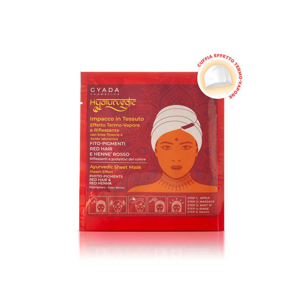 цена Гиалюрведическая тканевая маска для рыжих волос Gyada Hyalurvedic, 60 мл