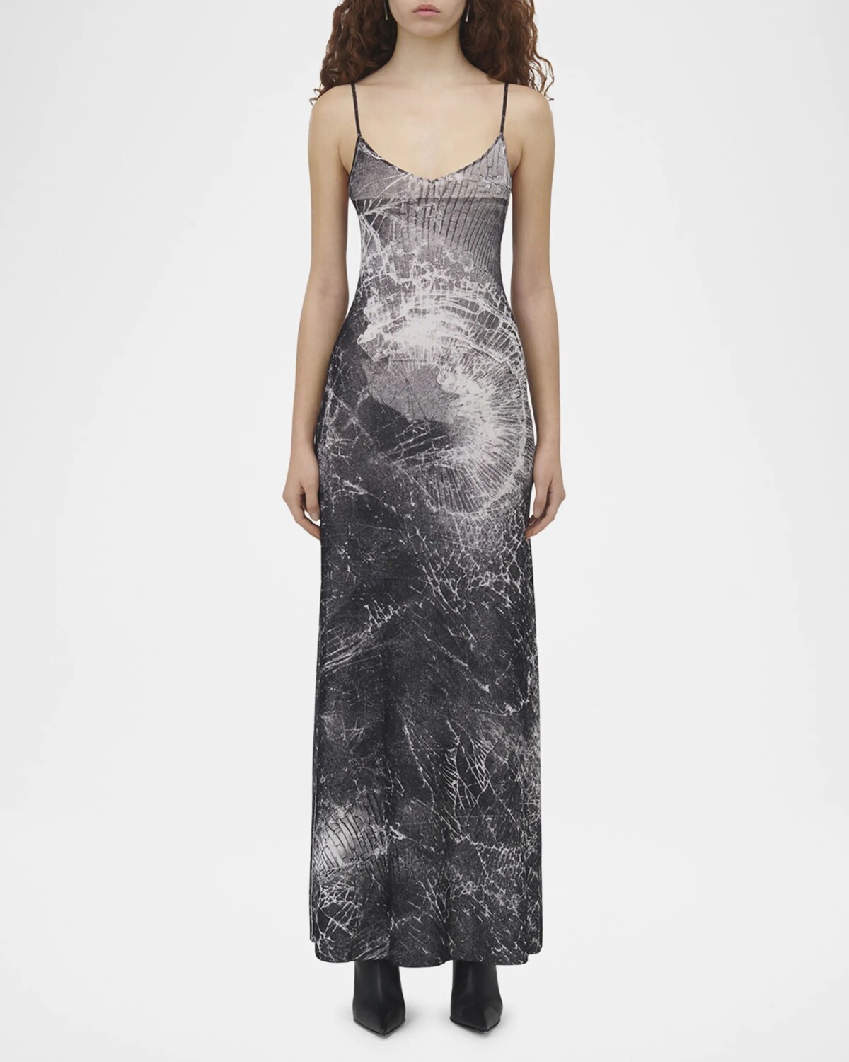 

Платье без рукавов с трафаретным принтом Smash Alexander Mcqueen, цвет Ivory Blk