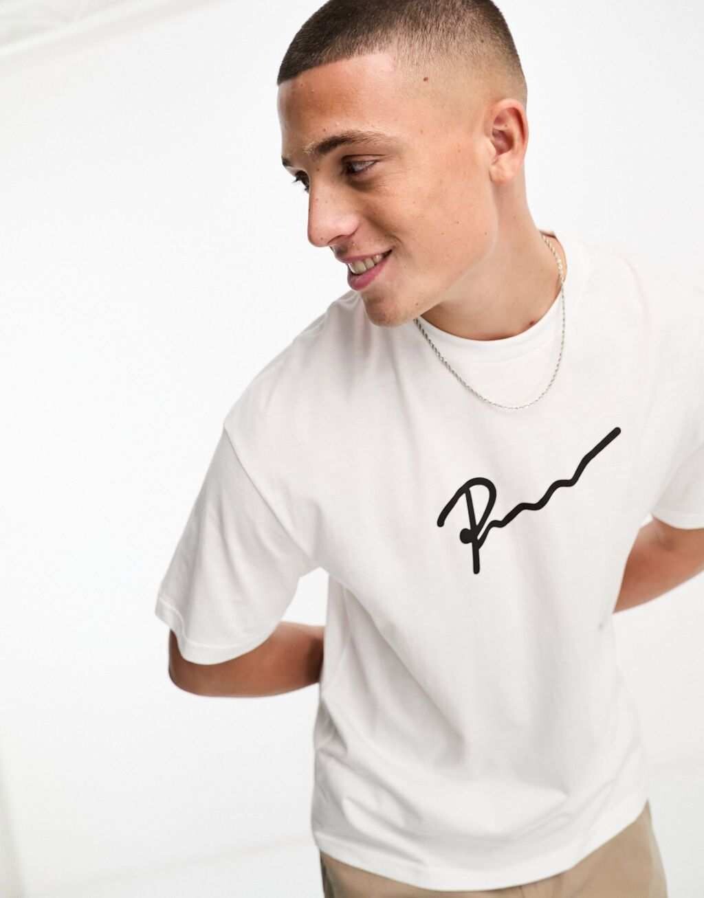 

Белая футболка оверсайз с логотипом Jack & Jones Premium