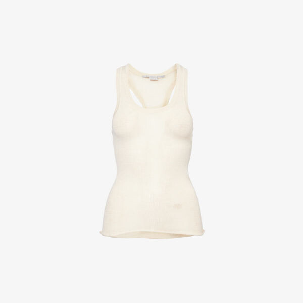 

Топ узкого кроя из шерсти с овальным вырезом Stella Mccartney, цвет sand