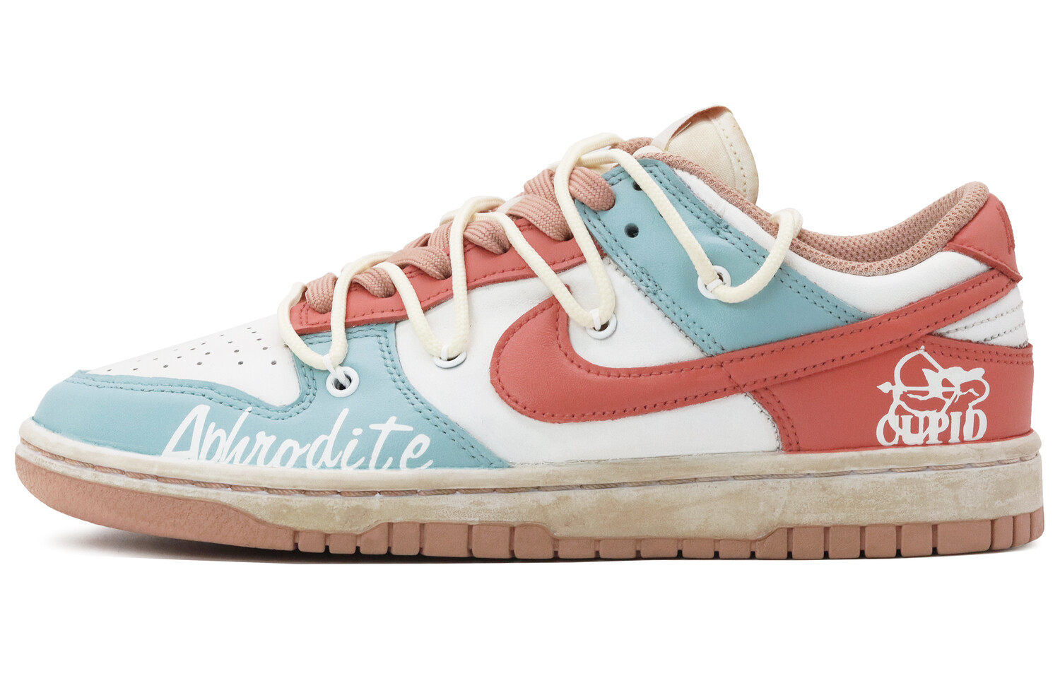 

Кроссовки Nike Dunk Skateboard Shoes Women's Low-Top White/Red/Cyan