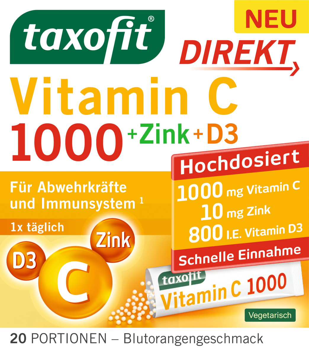 Витамин С + Цинк + D3 прямые гранулы 20 шт. по 60 г. taxofit
