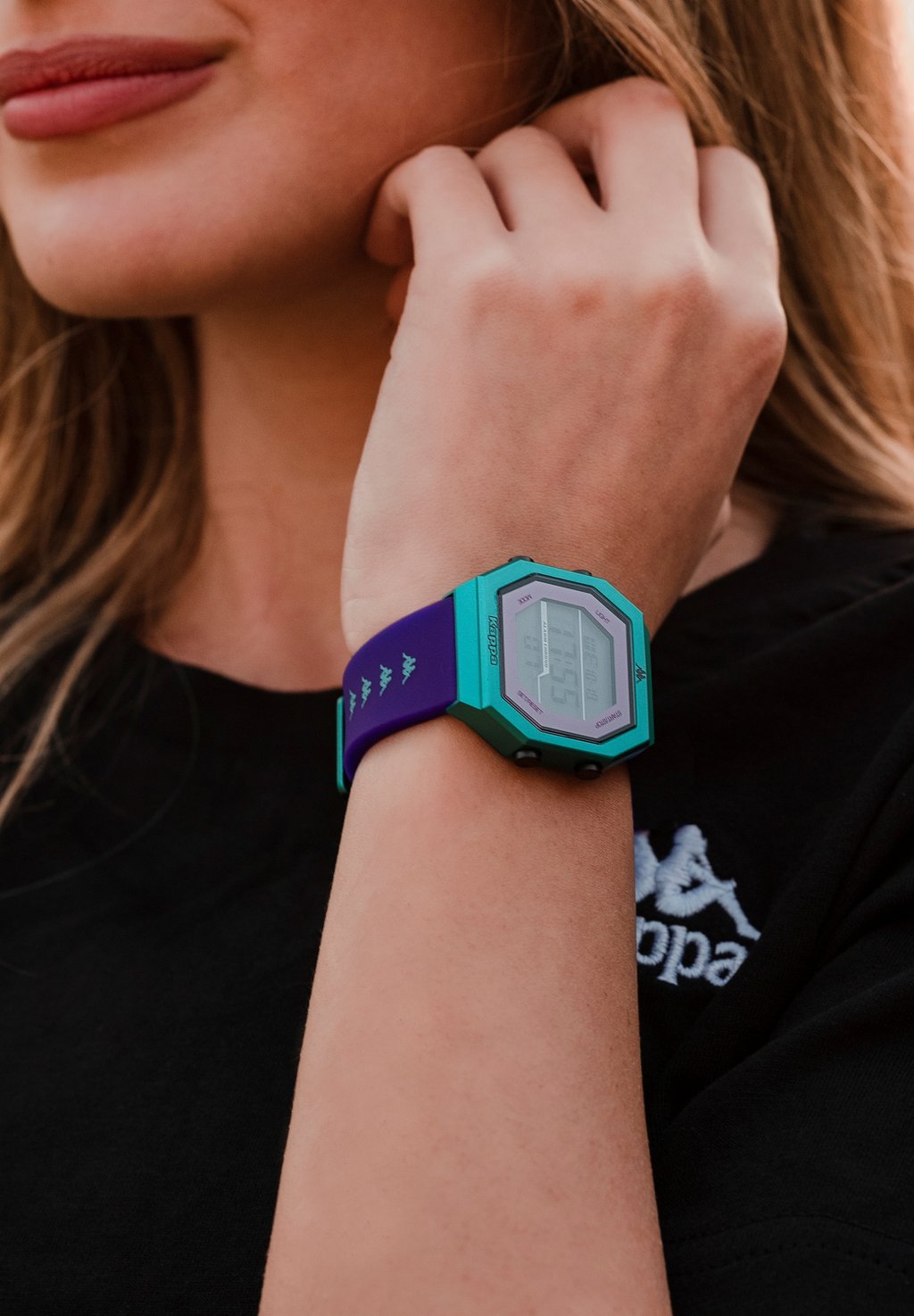Цифровые часы Kappa, фиолетовый футболка для девочек kappa фиолетовый