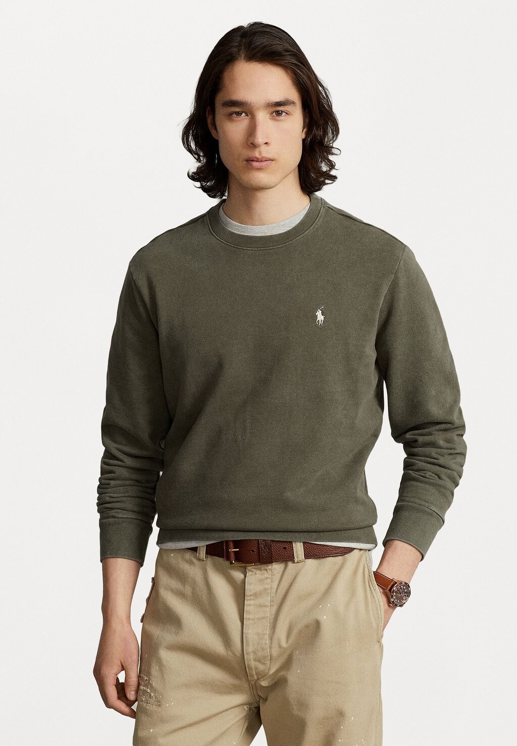 

Толстовка Polo Ralph Lauren Long Sleeve, зеленый защитник, Серый