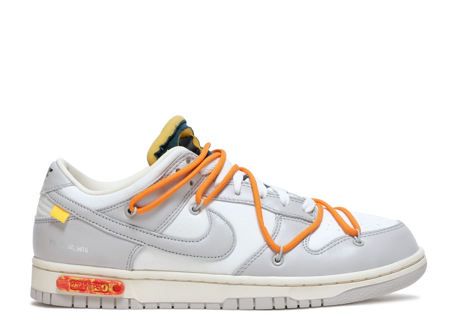 Кроссовки Nike Off-White X Dunk Low 'Lot 44 Of 50', белый