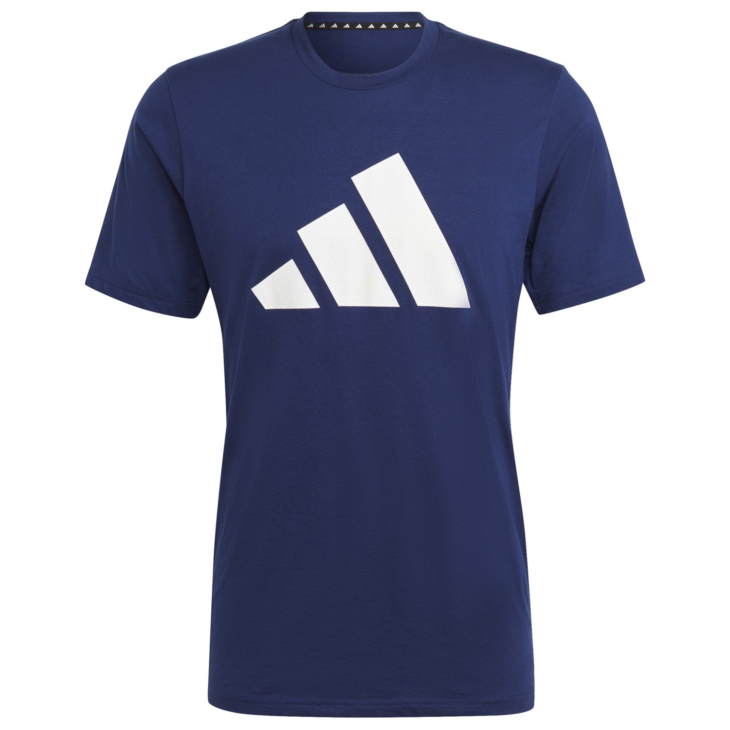 футболка adidas run it tee m logo training sports short sleeve black черный Функциональная рубашка Adidas Training Essentials FR Logo Tee, цвет Dark Blue/White