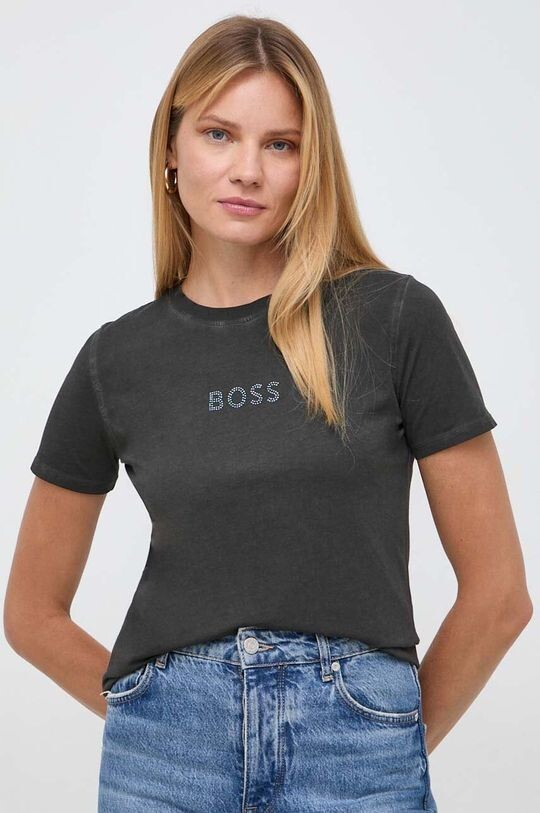 

Хлопковая футболка BOSS ORANGE Boss, серый