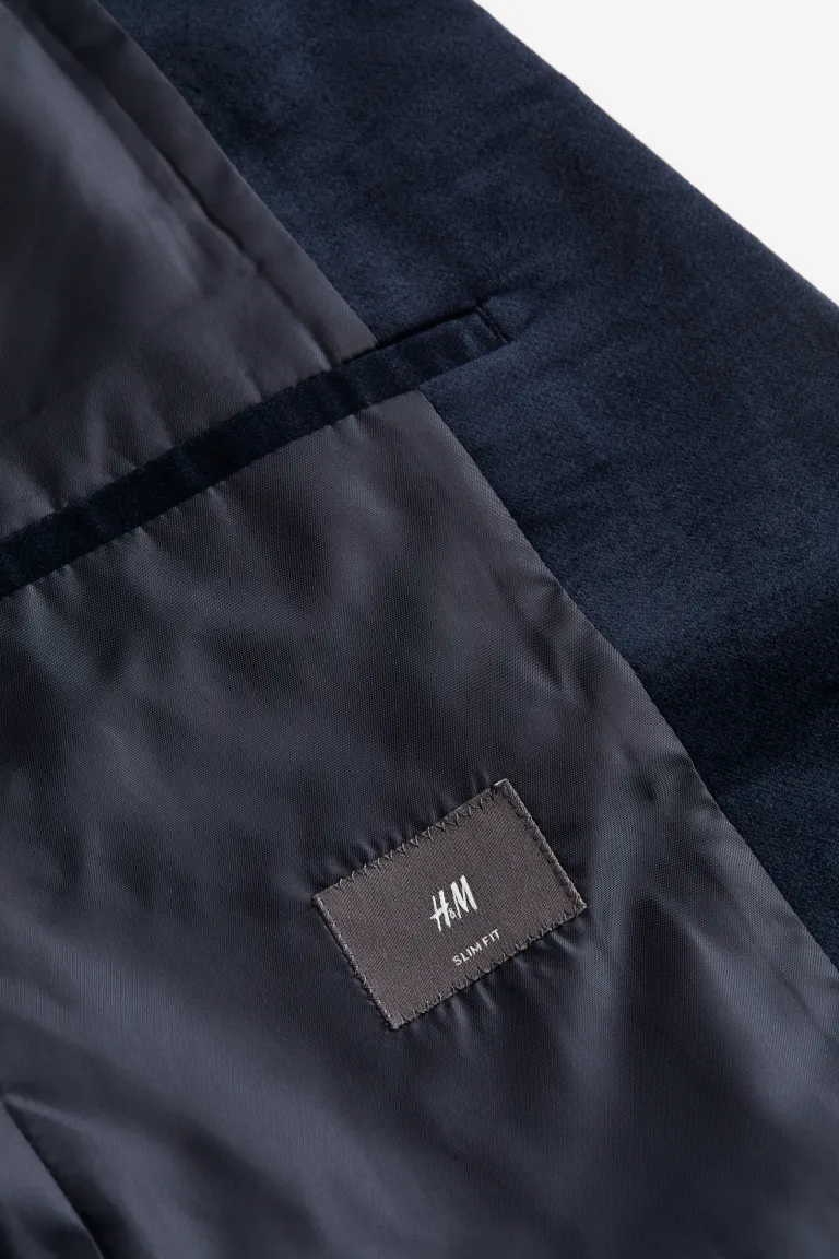 

Бархатная куртка приталенного кроя H&M, синий
