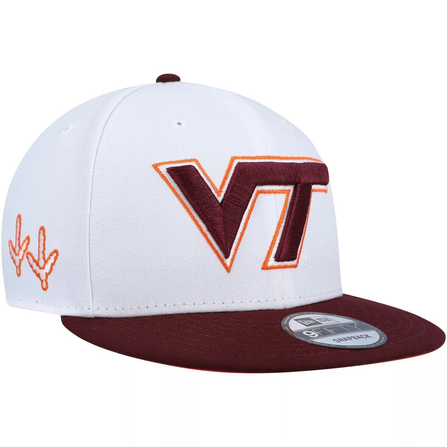 

Мужская двухцветная кепка-талисман New Era белого/бордового цвета Virginia Tech Hokies 9FIFTY Snapback