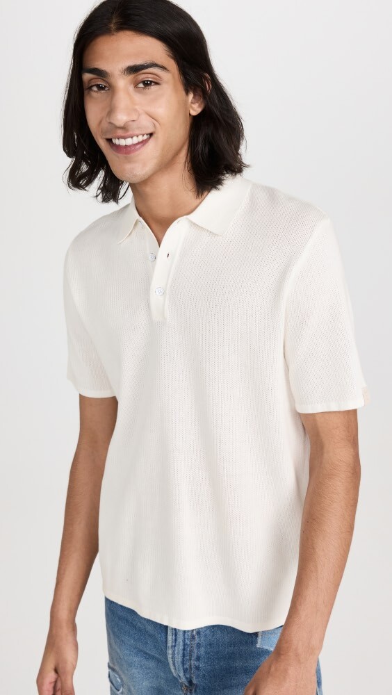 

Поло Rag & Bone Harvey Knit, слоновая кость