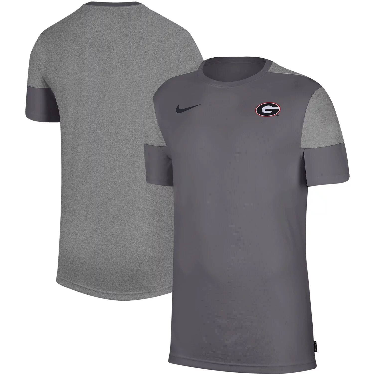 

Мужская серая футболка Nike Georgia Bulldogs Coaches Performance