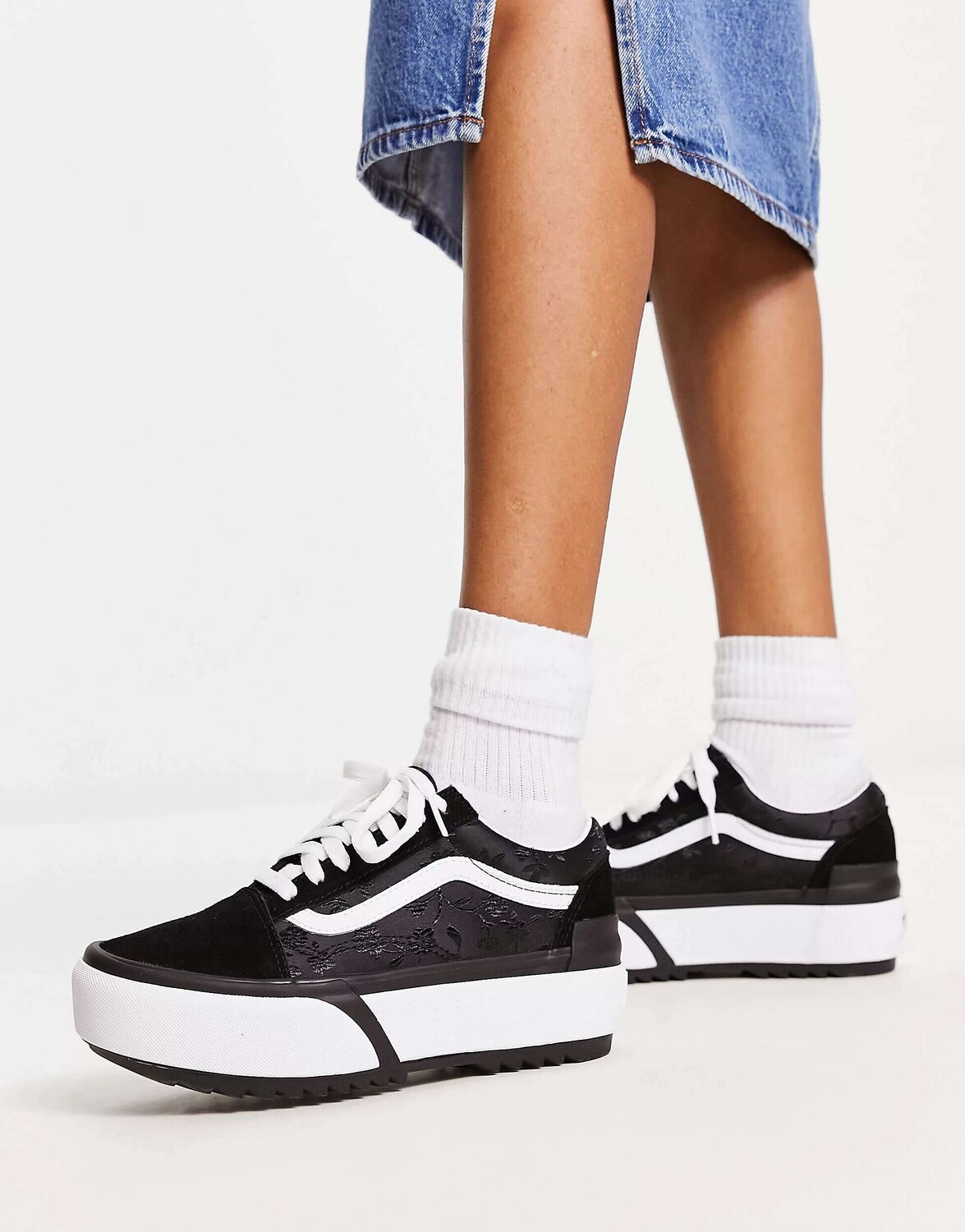 

Атласные кроссовки Vans Old Skool Stacked