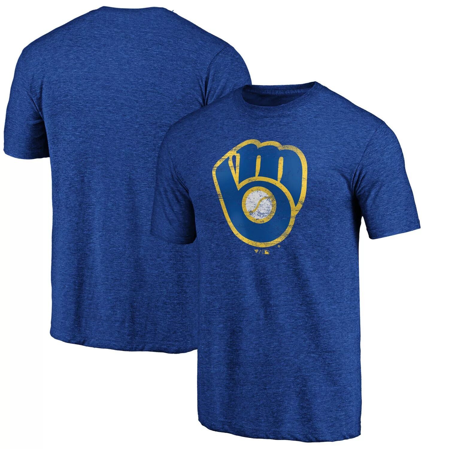 

Мужская футболка Tri-Blend с фирменным логотипом Royal Milwaukee Brewers Weathered с фирменным логотипом Fanatics