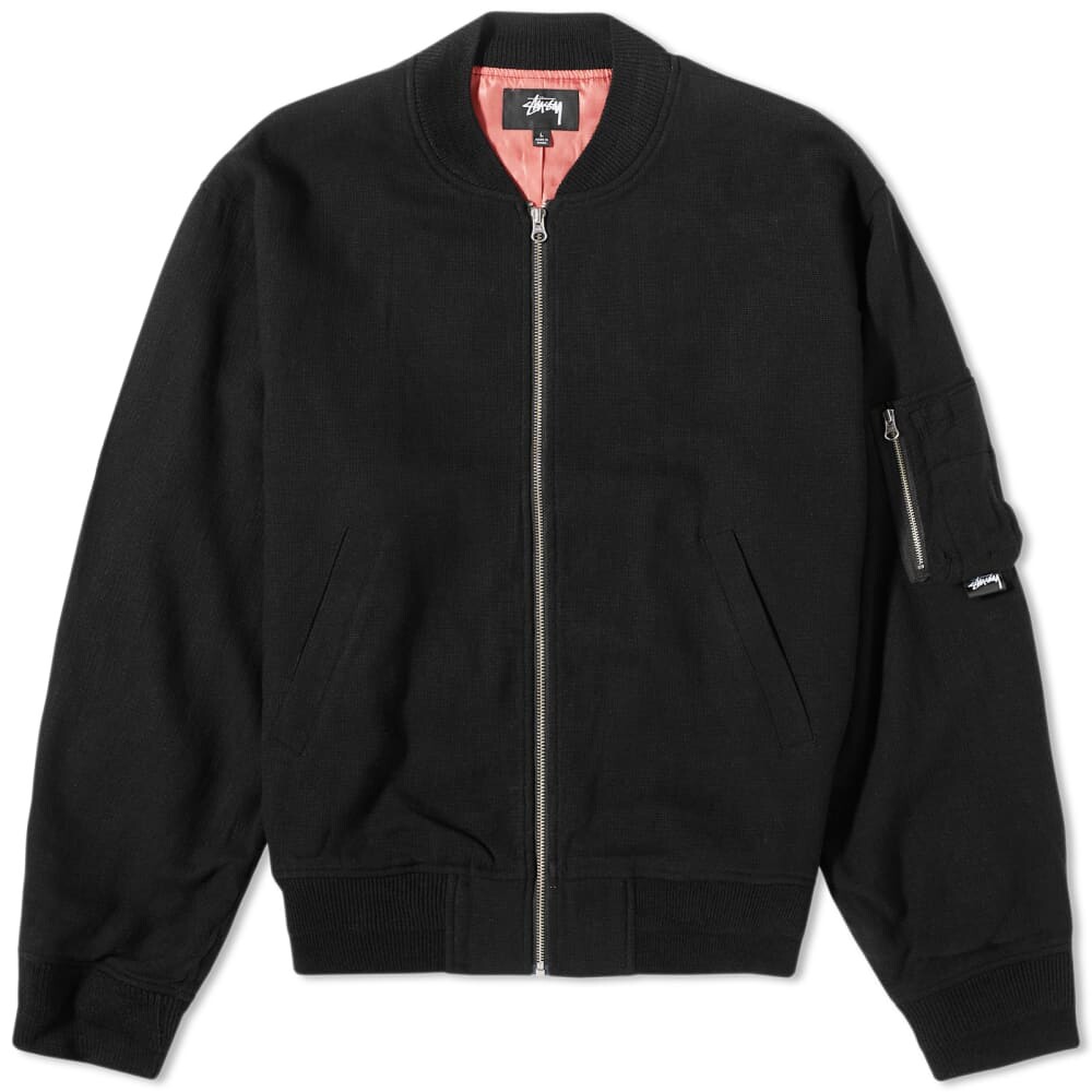 

Льняной пляжный бомбер Stussy, черный