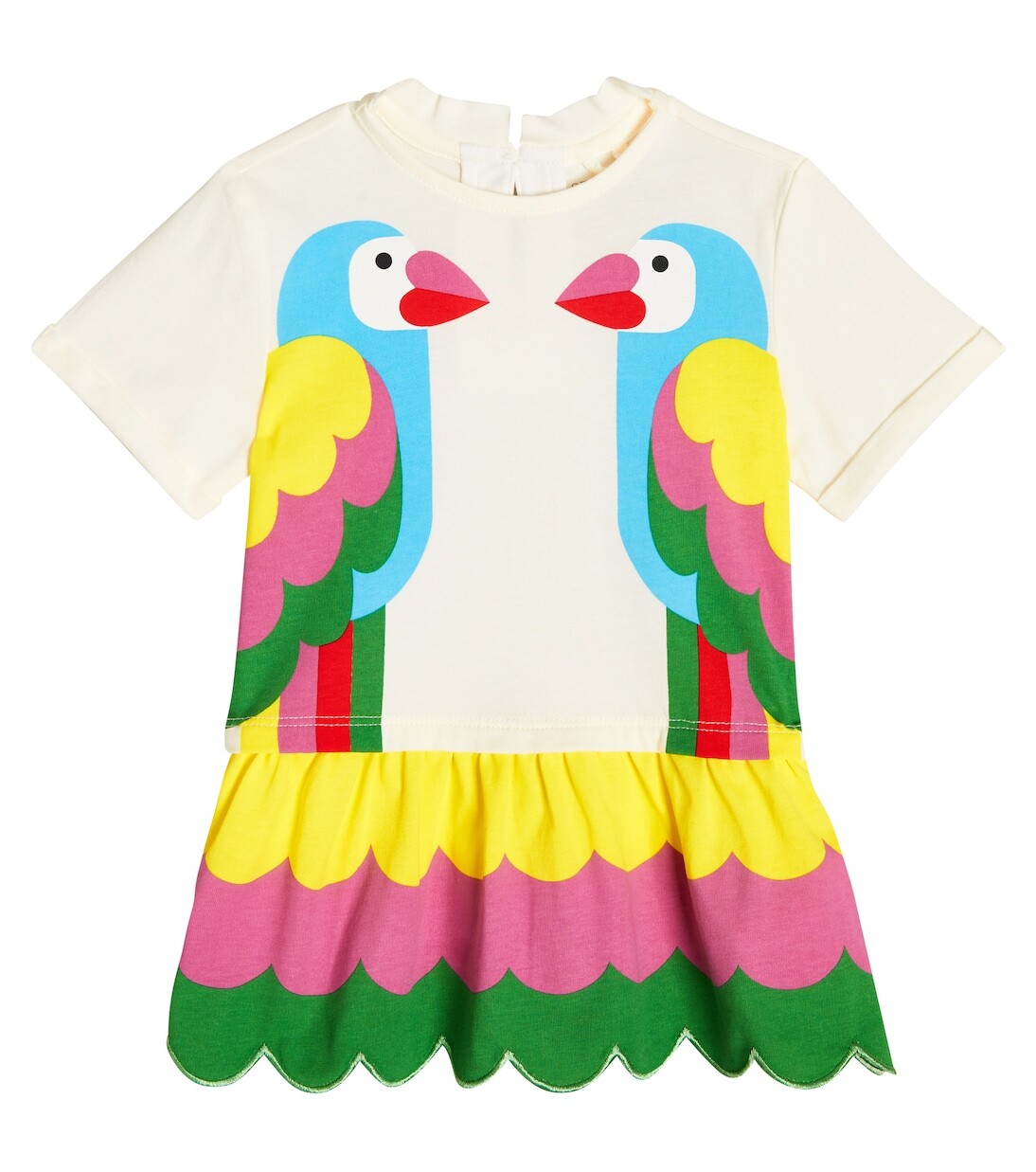 

Платье из хлопкового джерси с детским принтом Stella Mccartney Kids, мультиколор
