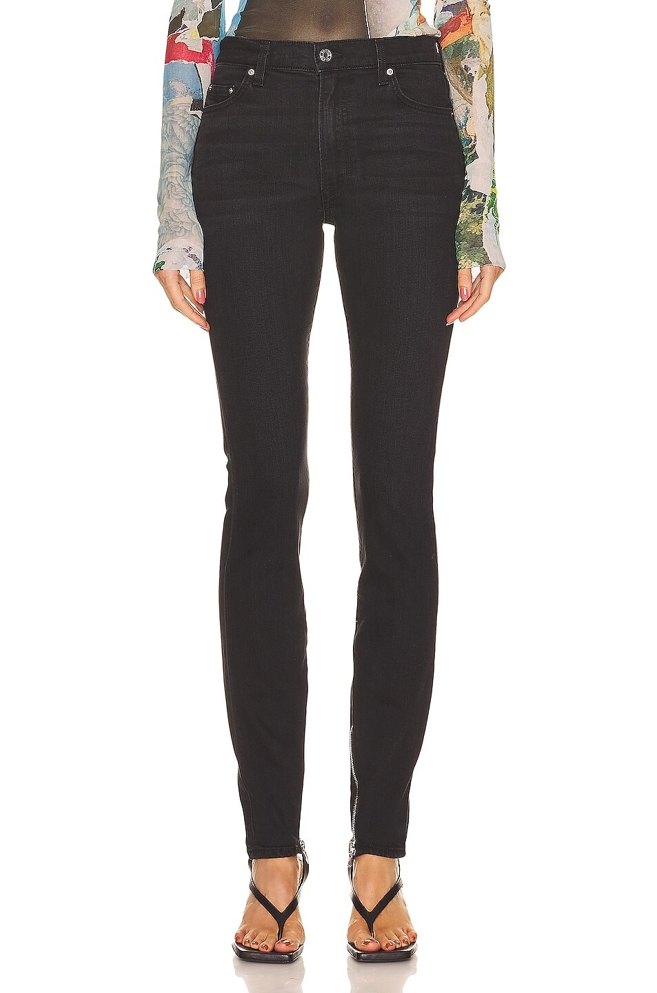 

Брюки Grlfrnd Karla Ankle Zip Skinny, цвет Balmy Alley