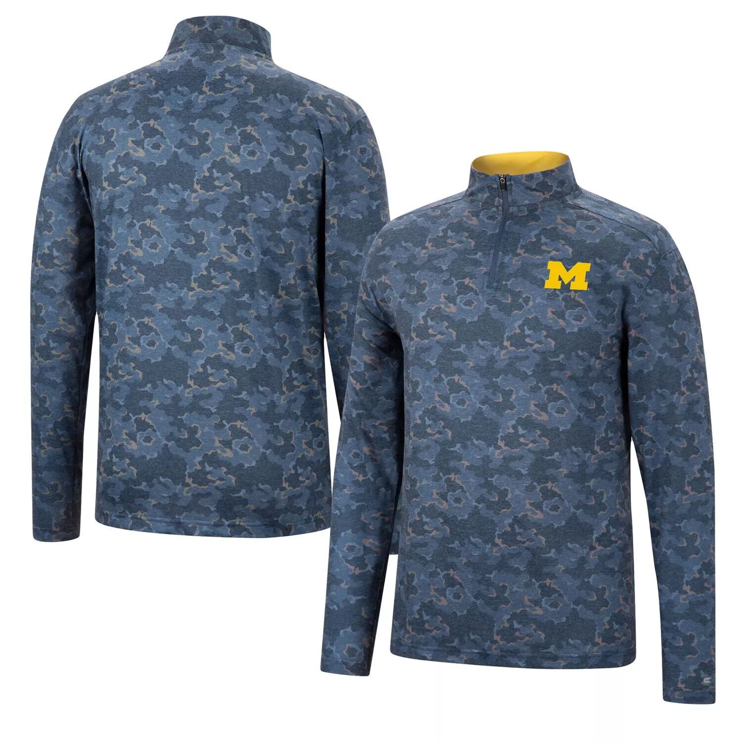 

Мужская темно-синяя куртка с молнией в четверть Michigan Wolverines Tivo Colosseum, Синий